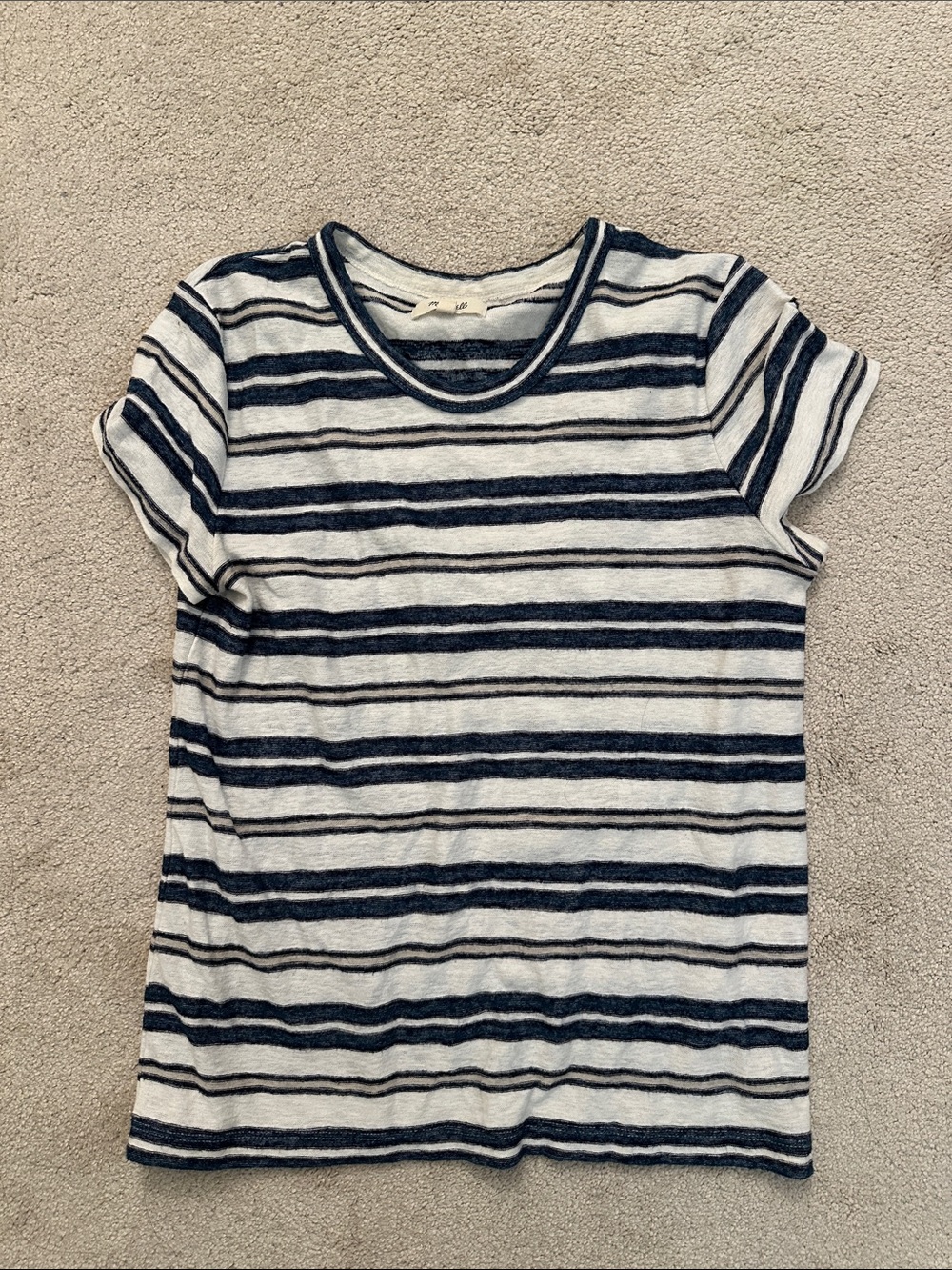 Madewell Navy & White Striped Short-Sleeve Tee